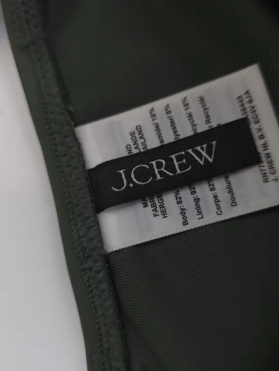 J.Crew Women’s Olive Green Ruched One-Piece Swimsuit 8 - Picture 7 of 11